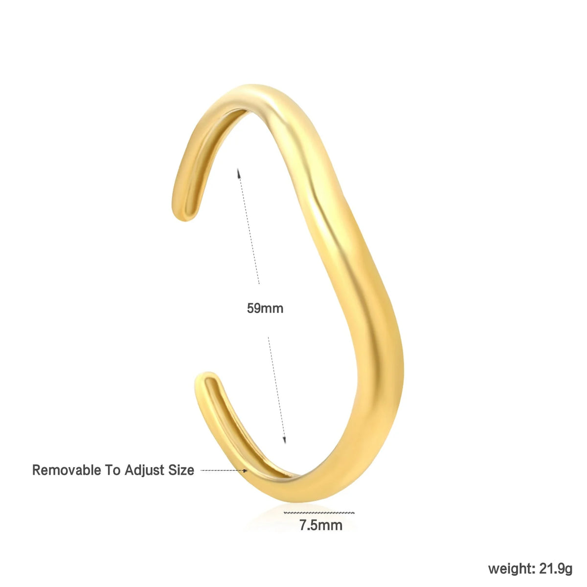 Adult Gold-Plated Irregular Bangle