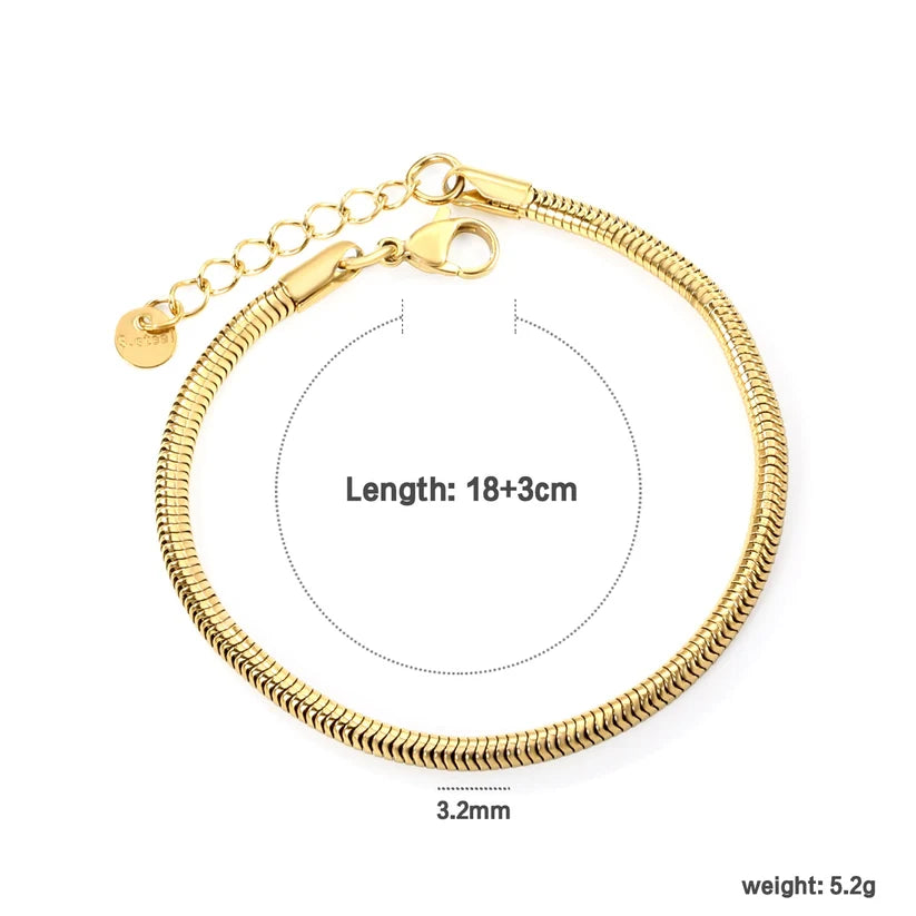 Adult Snake Bone Chain Gold-Plated Bracelet