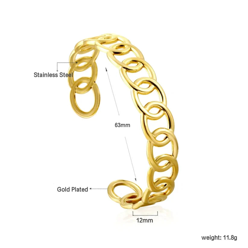 Adult Bangle With Interconnected Ovals