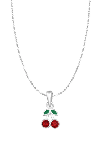 925 Sterling Silver Cherry Kids Necklace