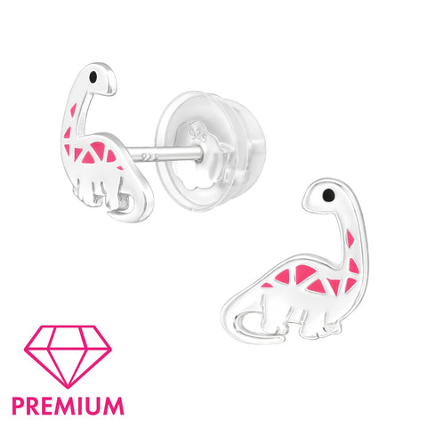 925 Sterling Silver Dinosaur Premium Earrings with Epoxy