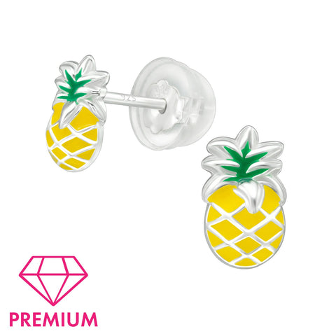 925 Sterling Silver Pineapple Premium Earrings with Epoxy