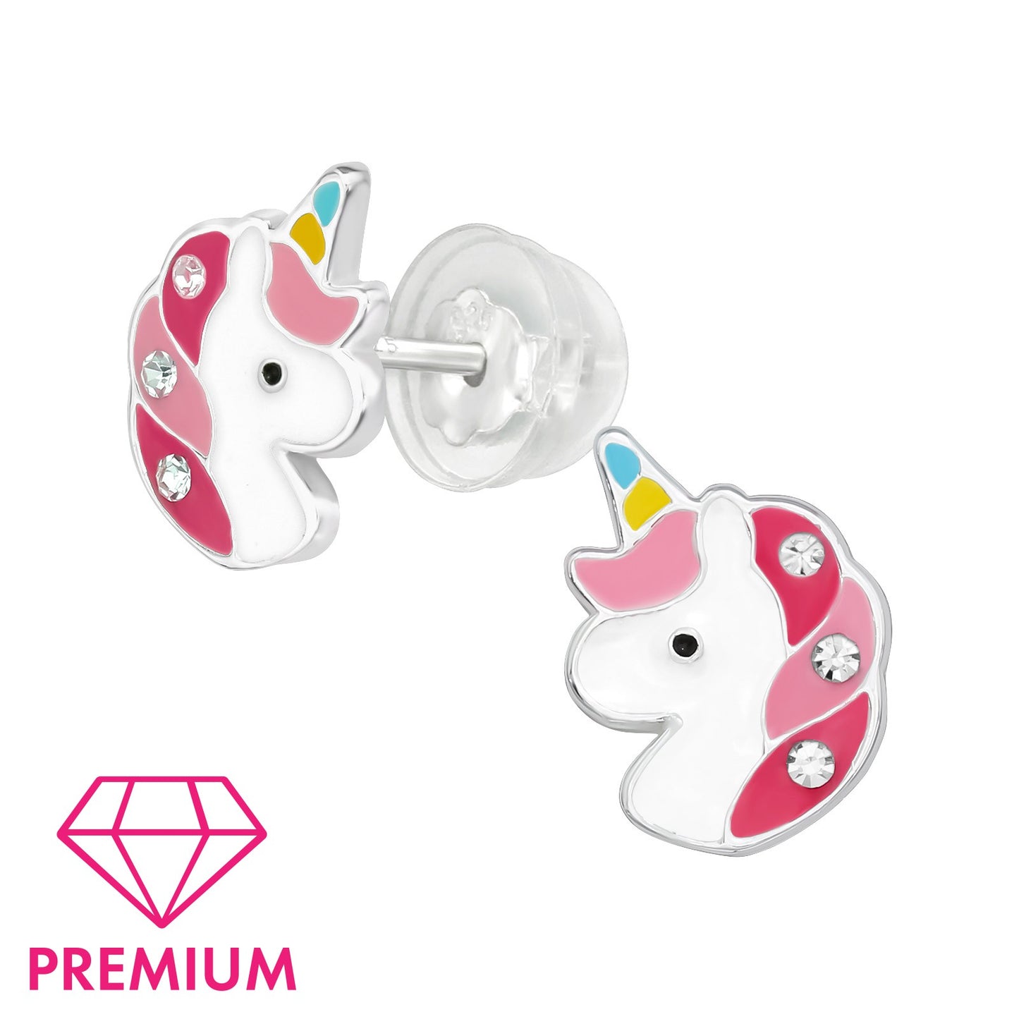 925 Sterling Silver Unicorn Premium Earrings with Epoxy