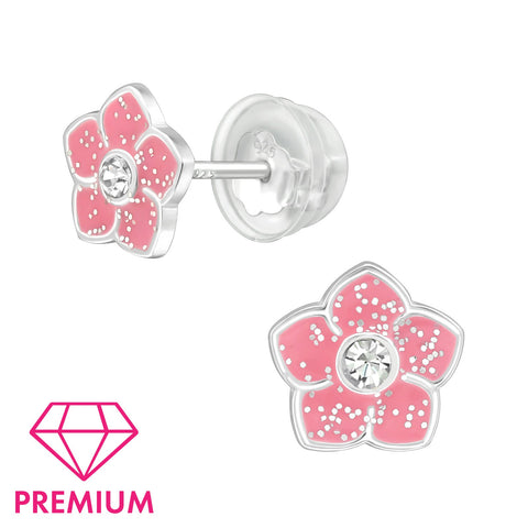 925 Sterling Silver Flower Premium Earrings with Epoxy