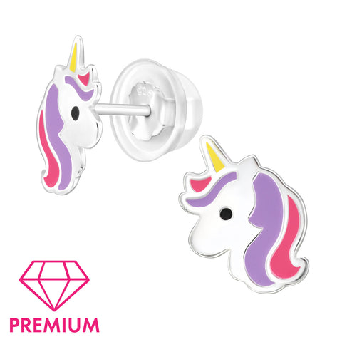 925 Sterling Silver Unicorn Premium Earrings with Epoxy