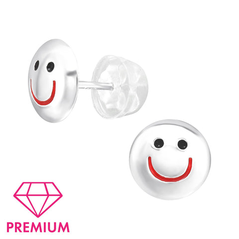 925 Sterling Silver Smiling Premium Earrings with Epoxy