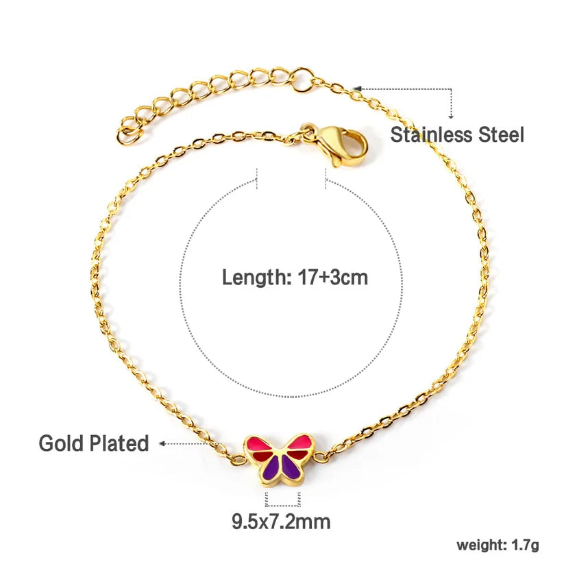 Kids Mixed Color Butterfly Bracelet