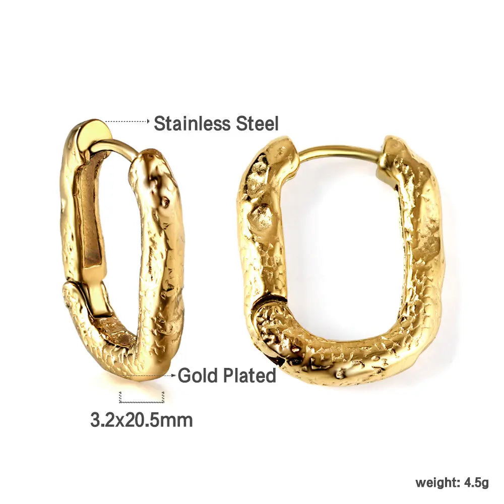 Adult Gold-Plated Rectangular Ear Clasps