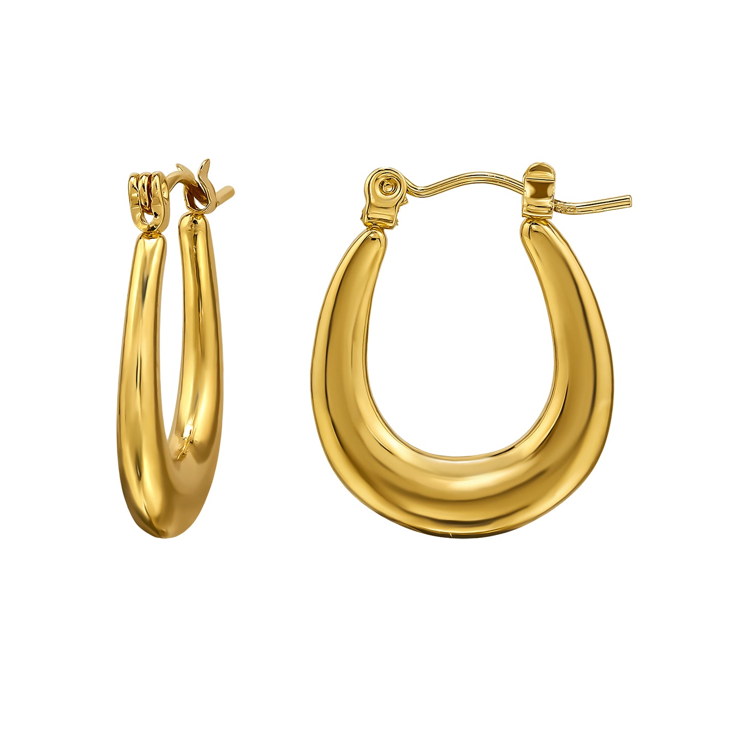 Adult Gold Plated Surgical Steel hoops with French lock