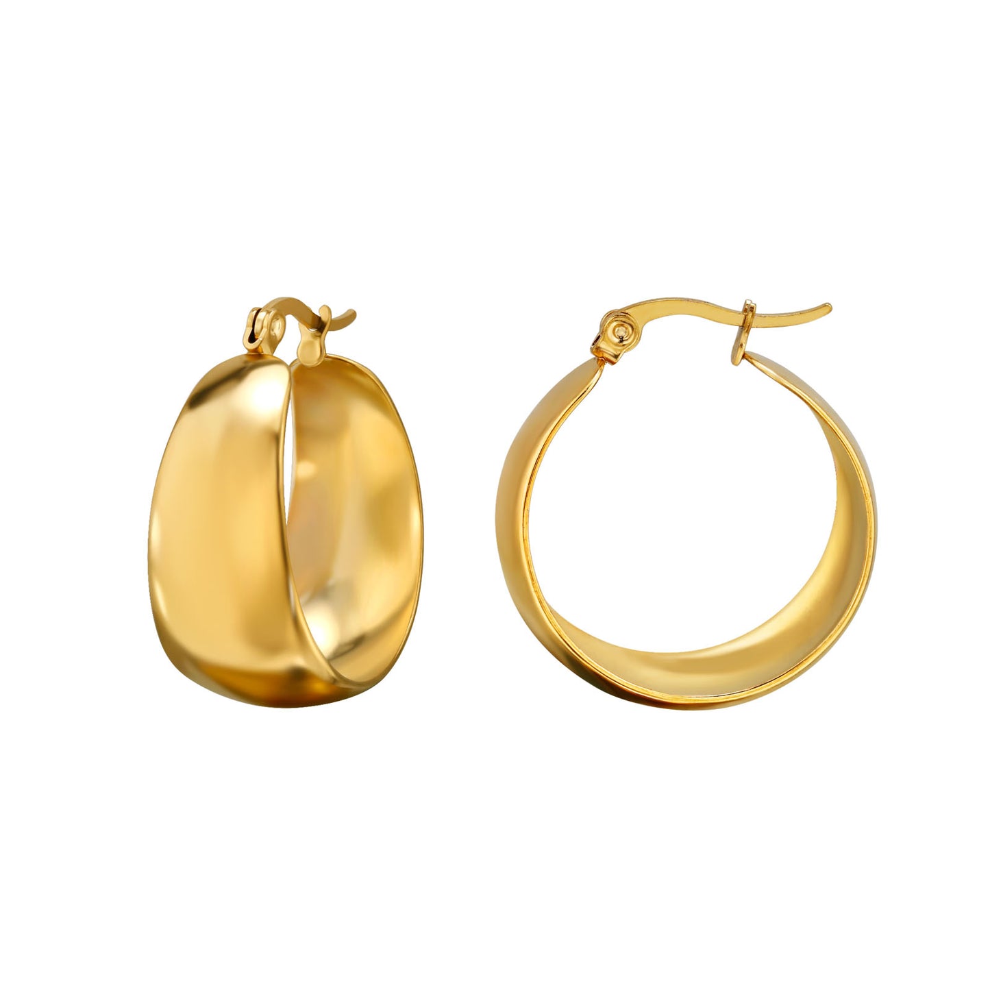 Adult Gold Plated Surgical Steel plain hoops with French lock