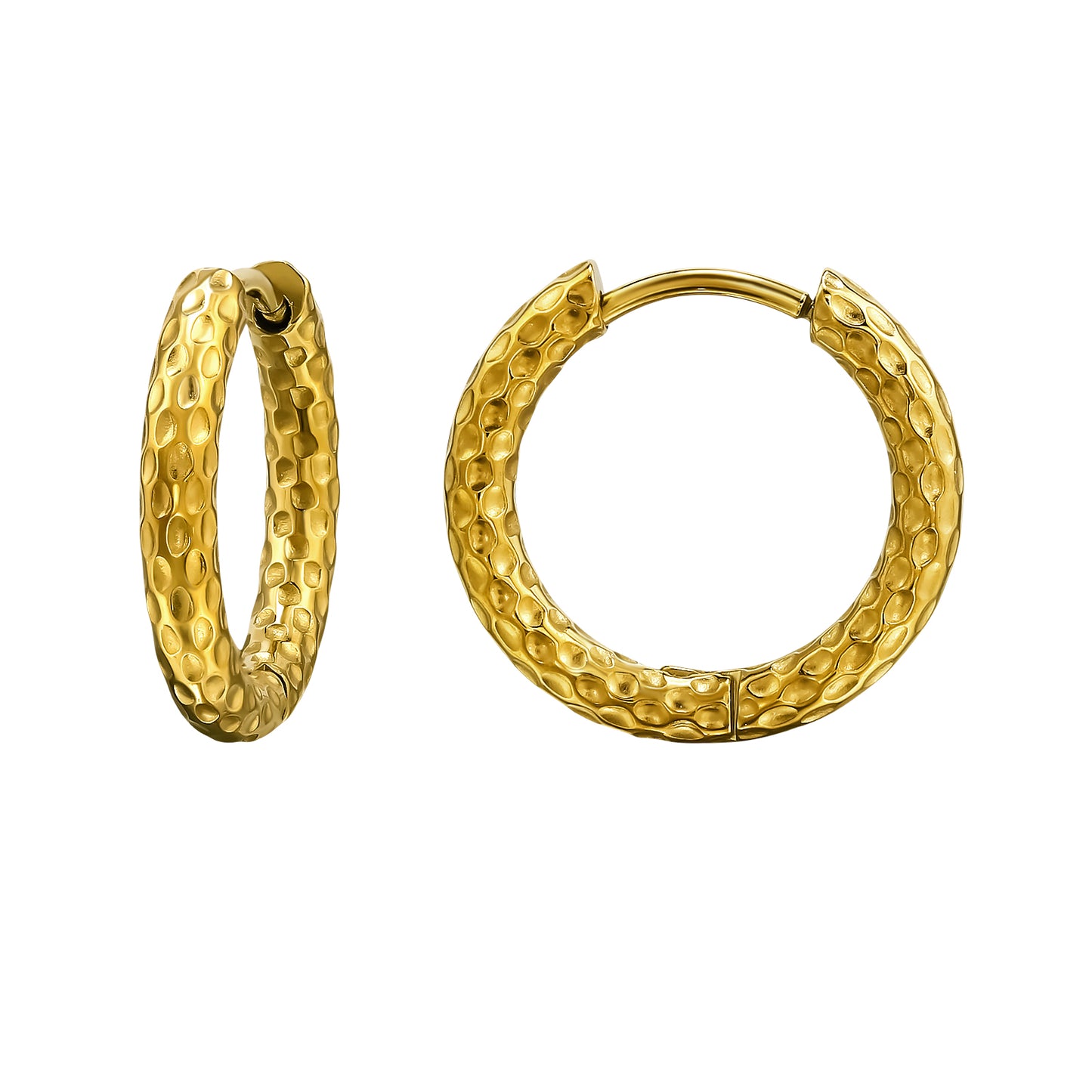 Adult Gold Plated Surgical Steel snake skin Huggie Hoops