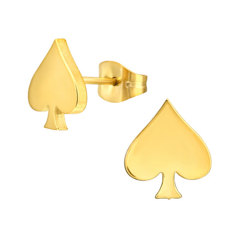 Gold Plated Surgical Steel Spade Ear Studs