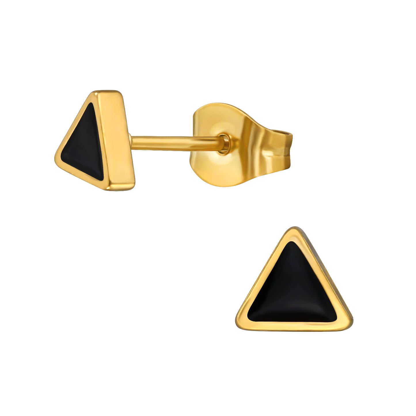 Gold Plated Surgical Steel Triangle Ear Studs