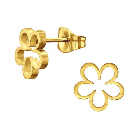 Gold Plated Surgical Steel Flower Ear Stud