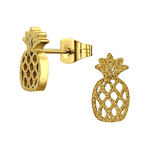 Gold Plated Surgical Steel Pineapple Ear Stud