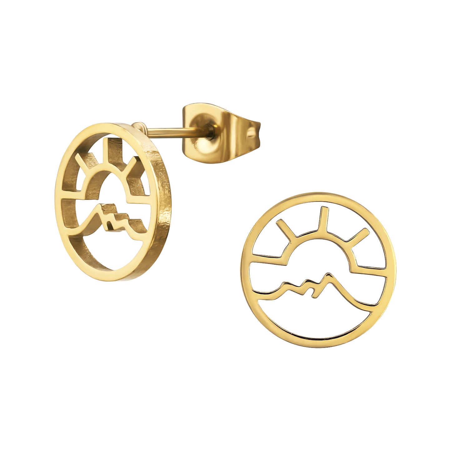 Gold Plated Surgical Steel Sunset Ear Studs