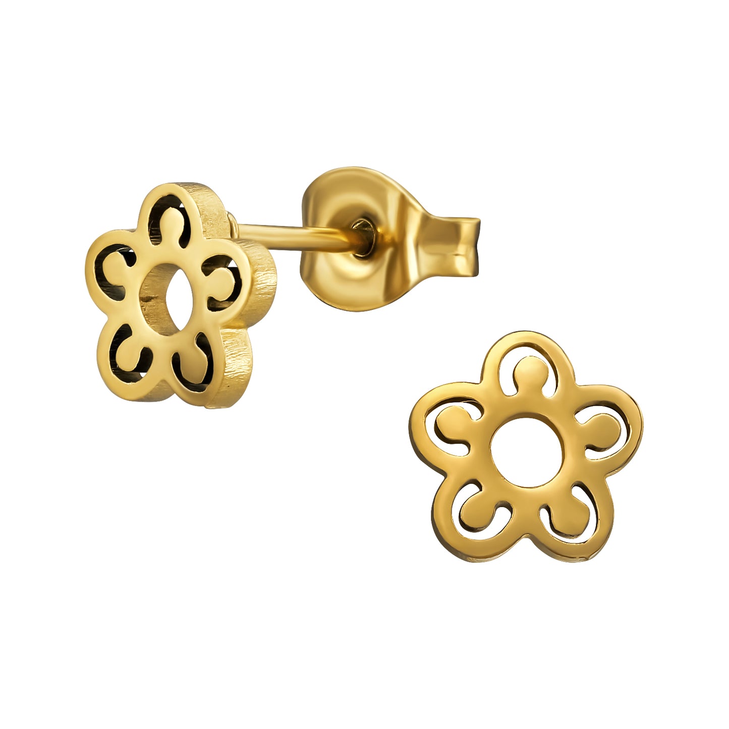 Gold Plated Surgical Steel Flower Ear Studs