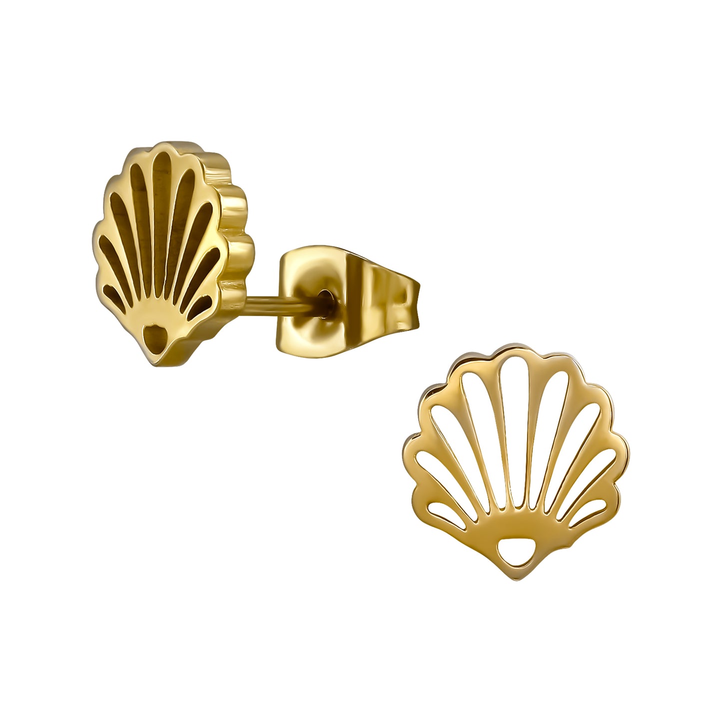 Gold Plated Surgical Steel Shell Ear Studs