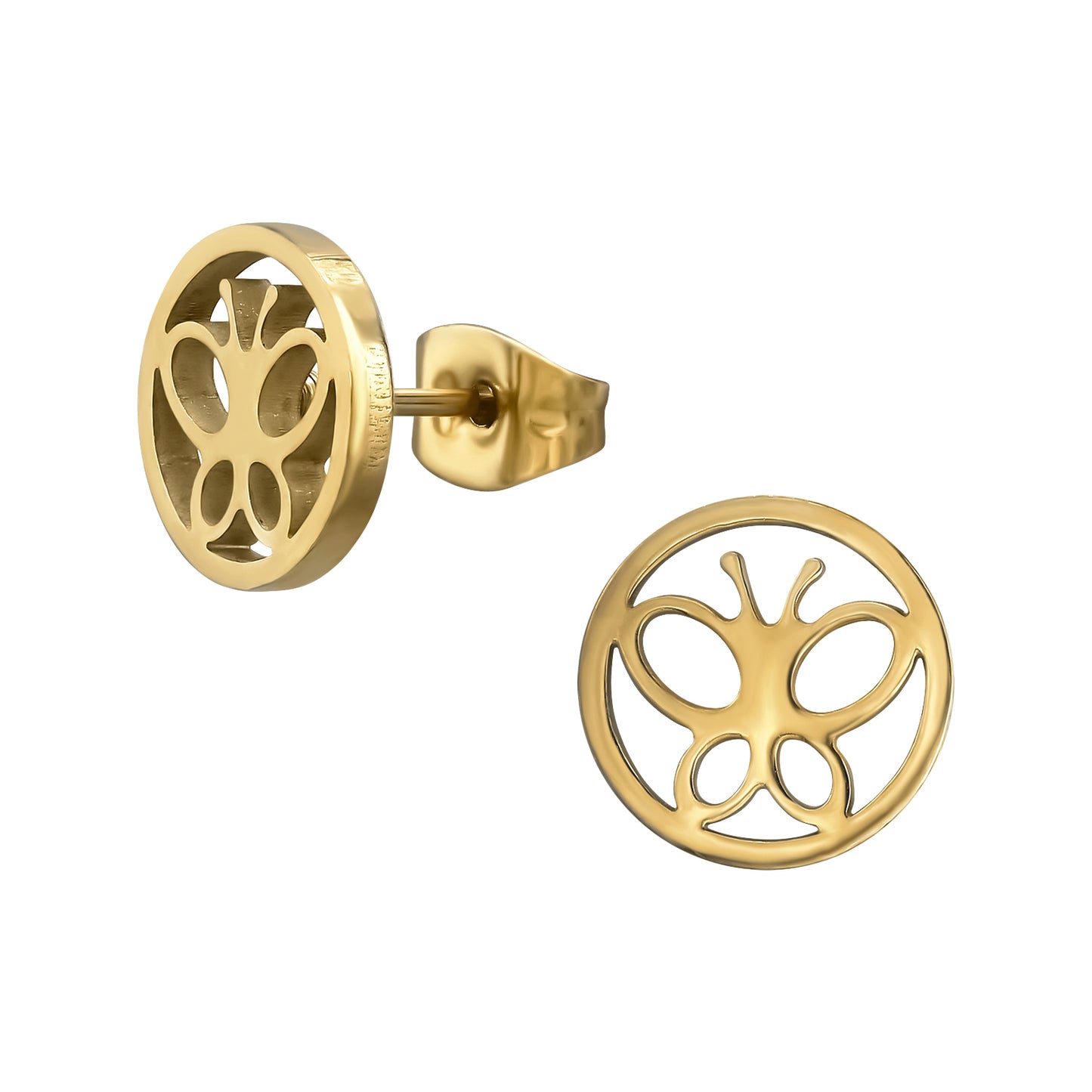 Gold Plated Surgical Steel Butterfly Ear Studs