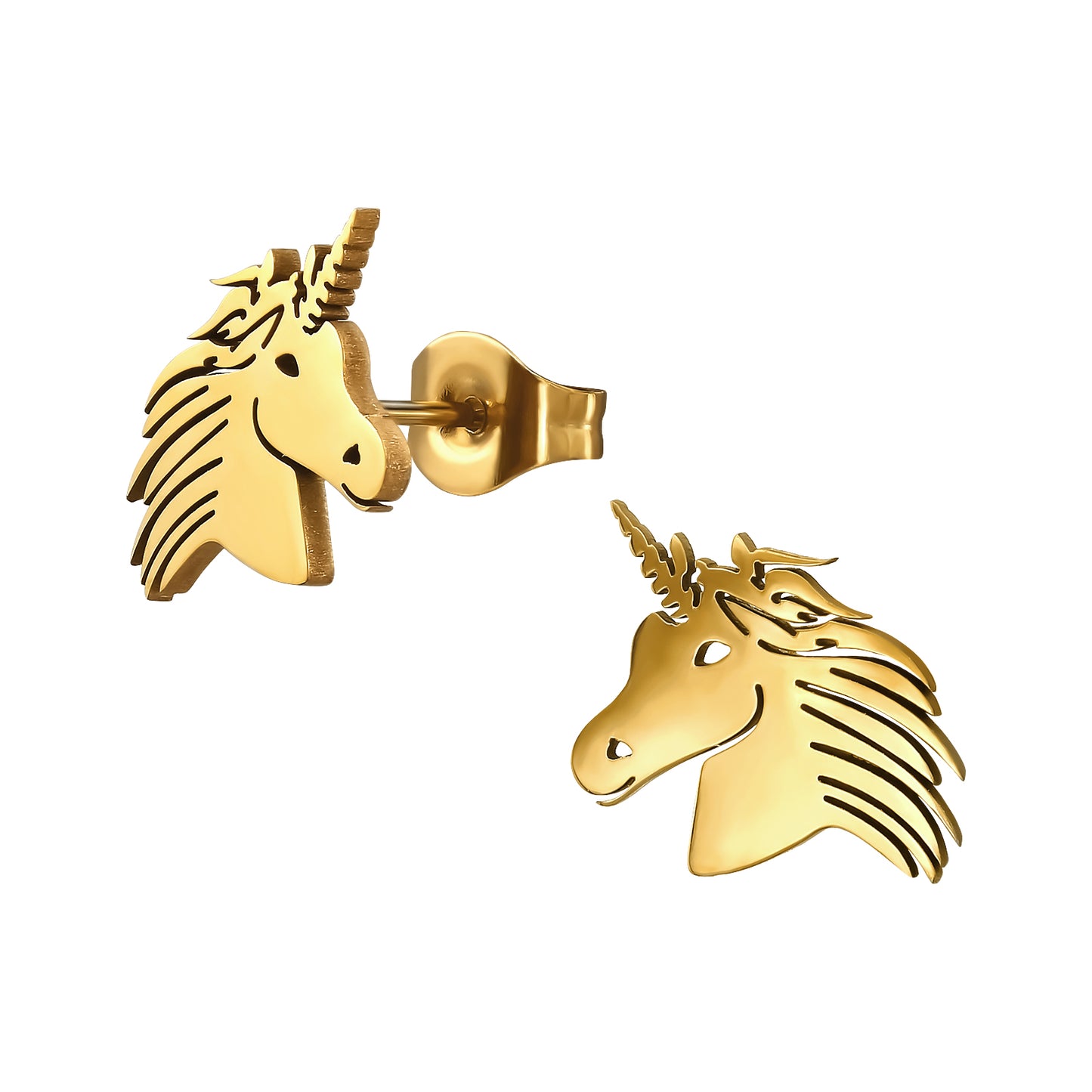 Gold Plated Surgical Steel Unicorn Ear Studs