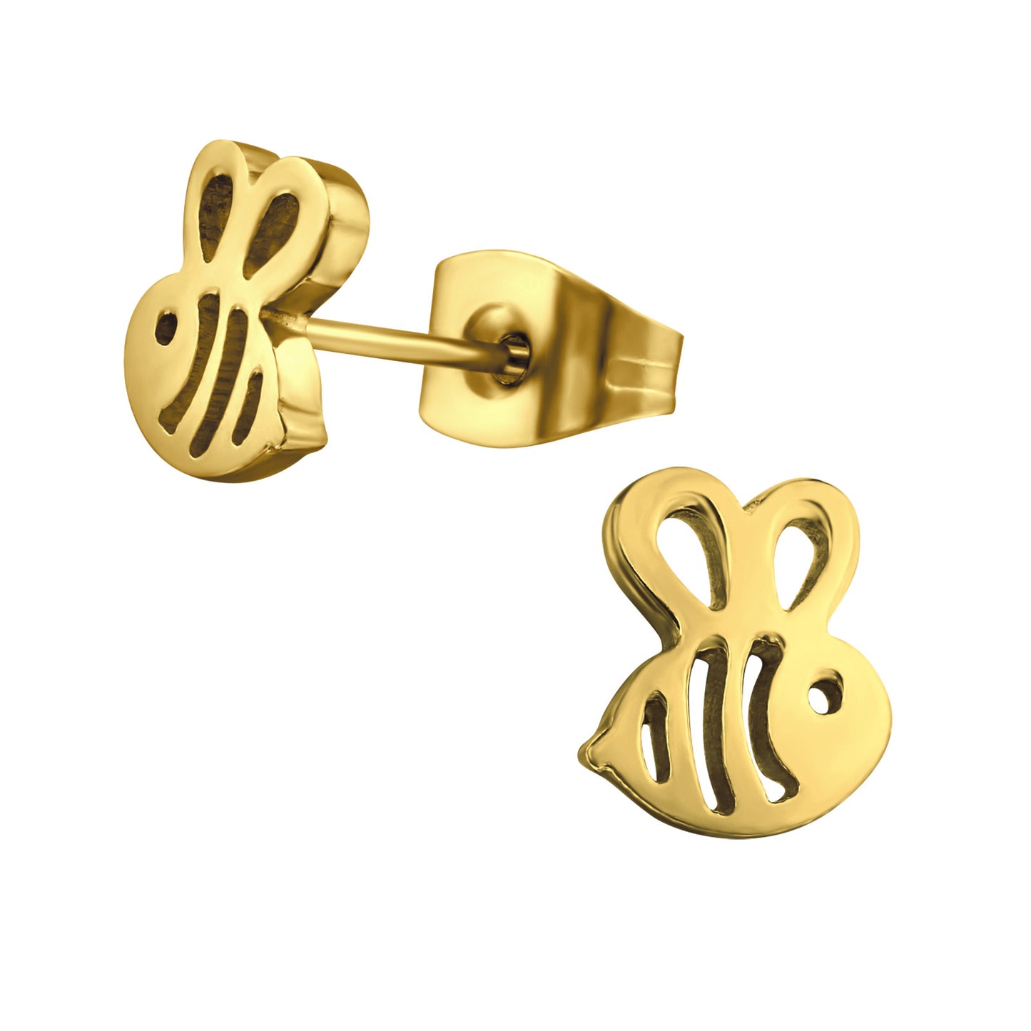 Gold Plated Surgical Steel Bee Ear Studs