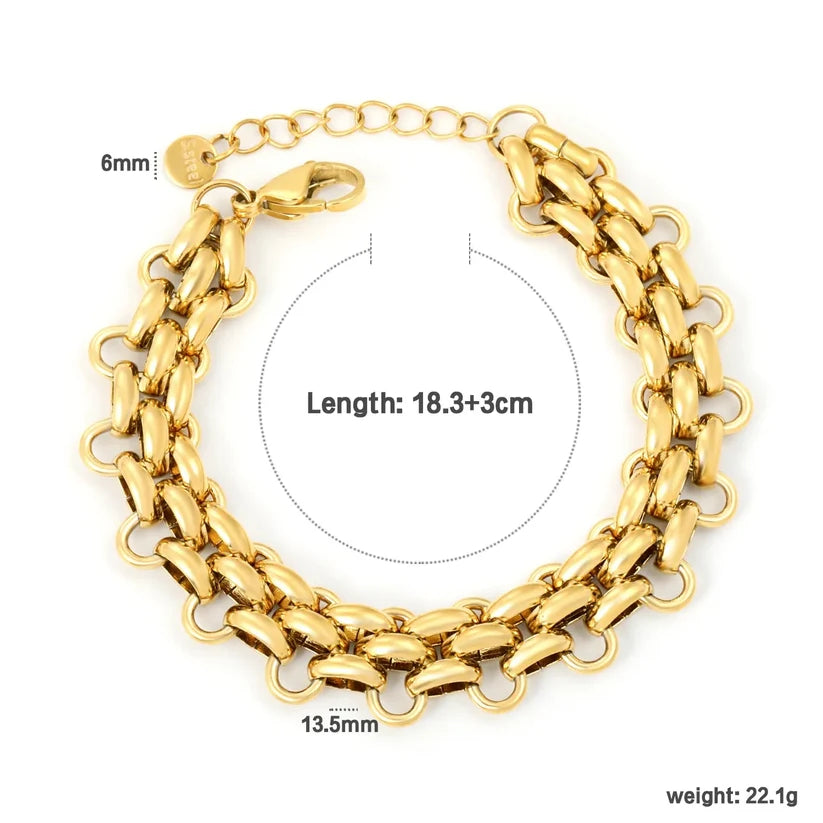 Adult Woven Cuban chain Gold-Plated Bracelet