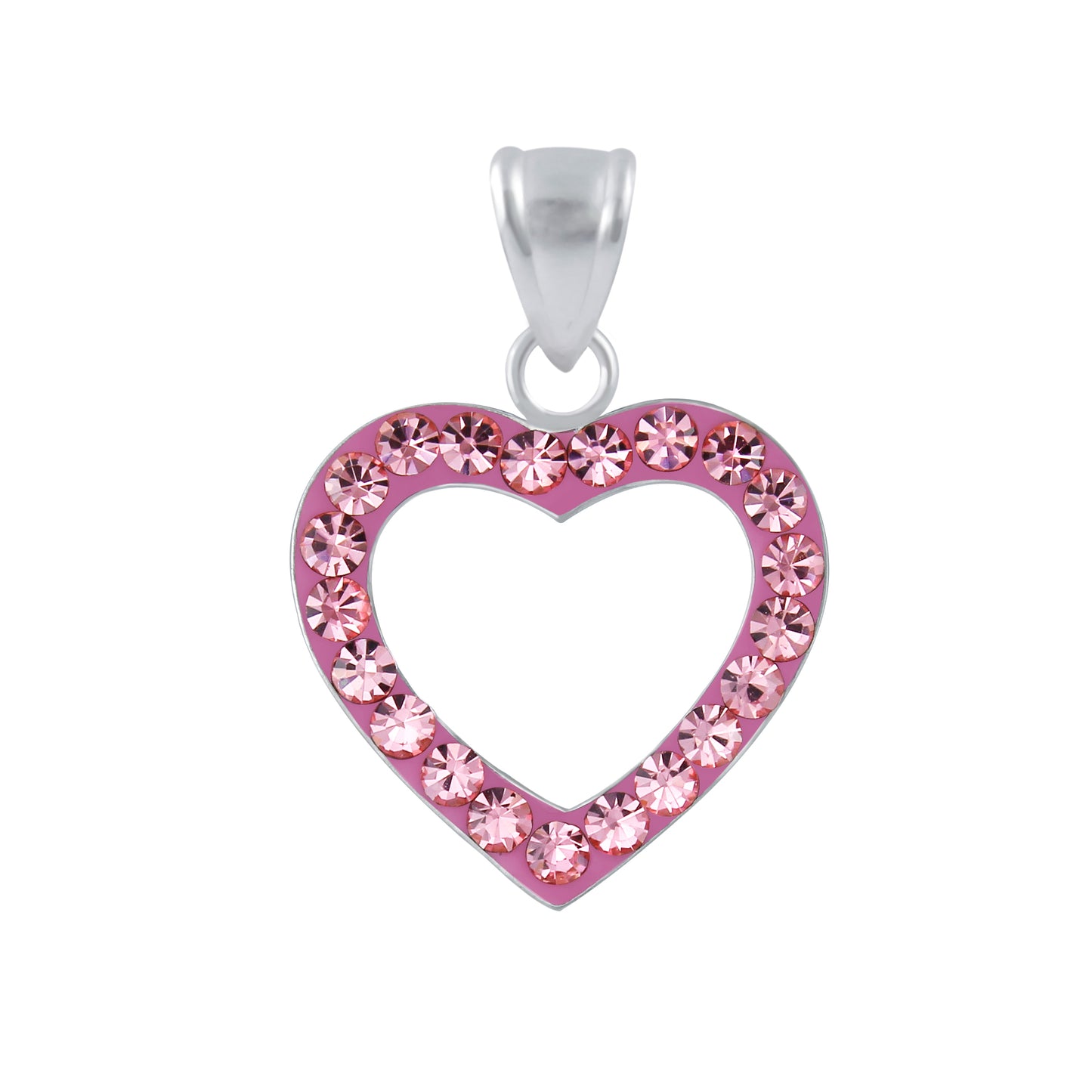 925 Sterling Silver Heart Crystal Pendant