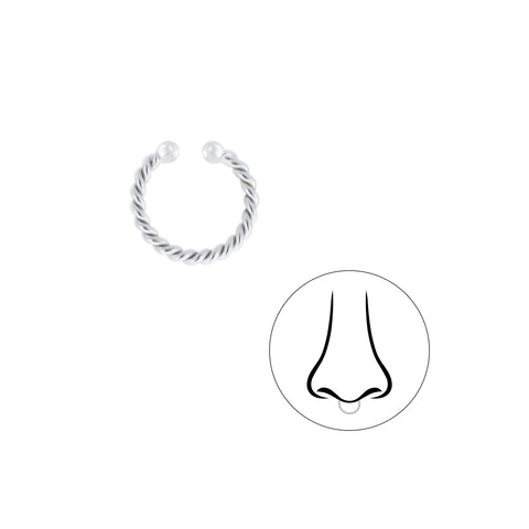 925 Sterling Silver Twisted Nose Septum Clip