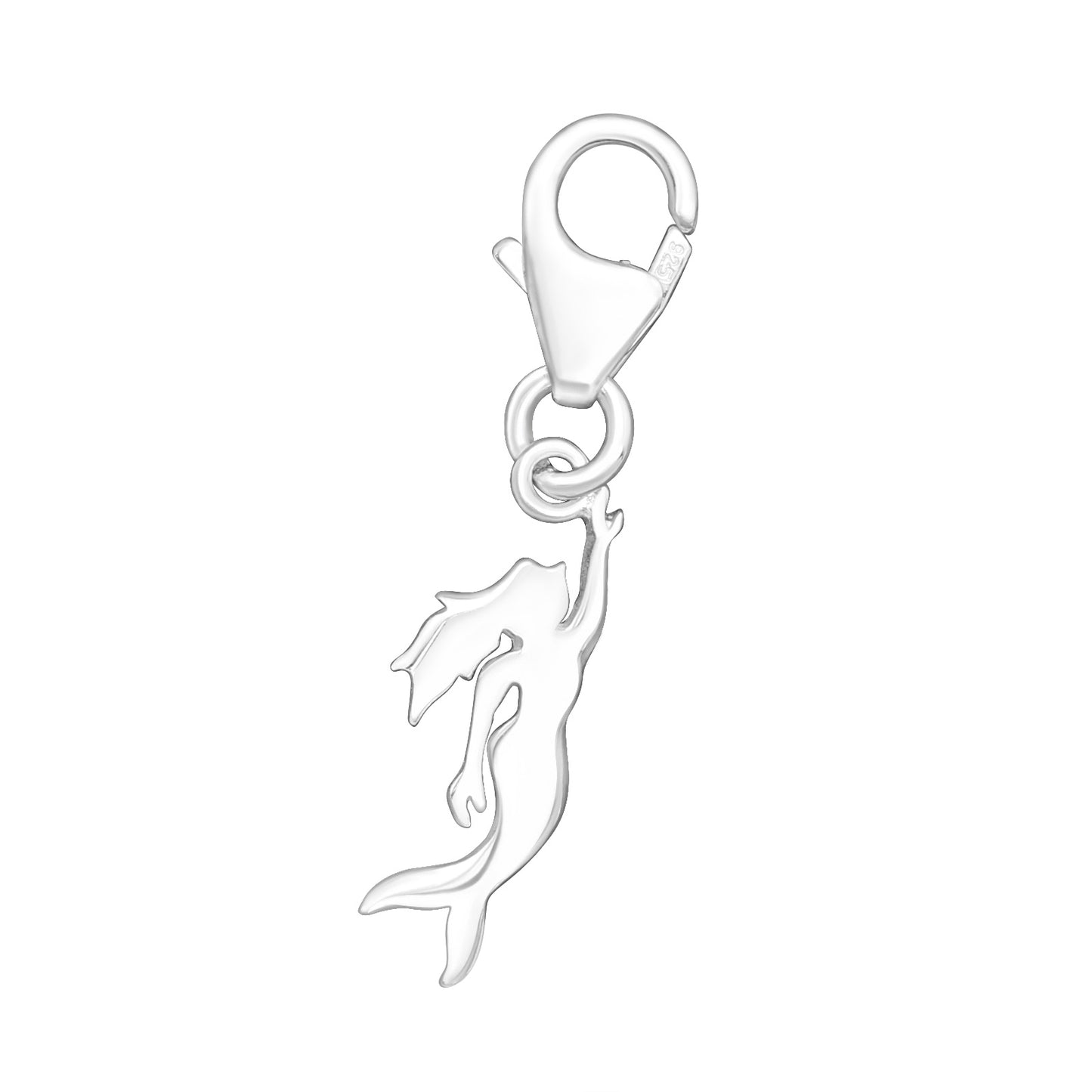 925 Sterling Silver Mermaid Clip on Charm-Pendant