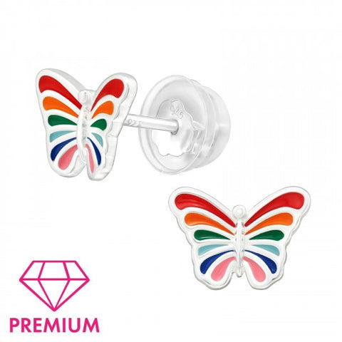 925 Sterling Silver Butterfly Premium Earrings with Epoxy