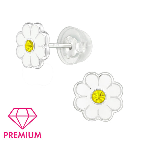 925 Sterling Silver Flower Premium Earrings with Epoxy