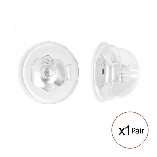 Silicone Coated Silver Butterfly Backs for Ear Studs