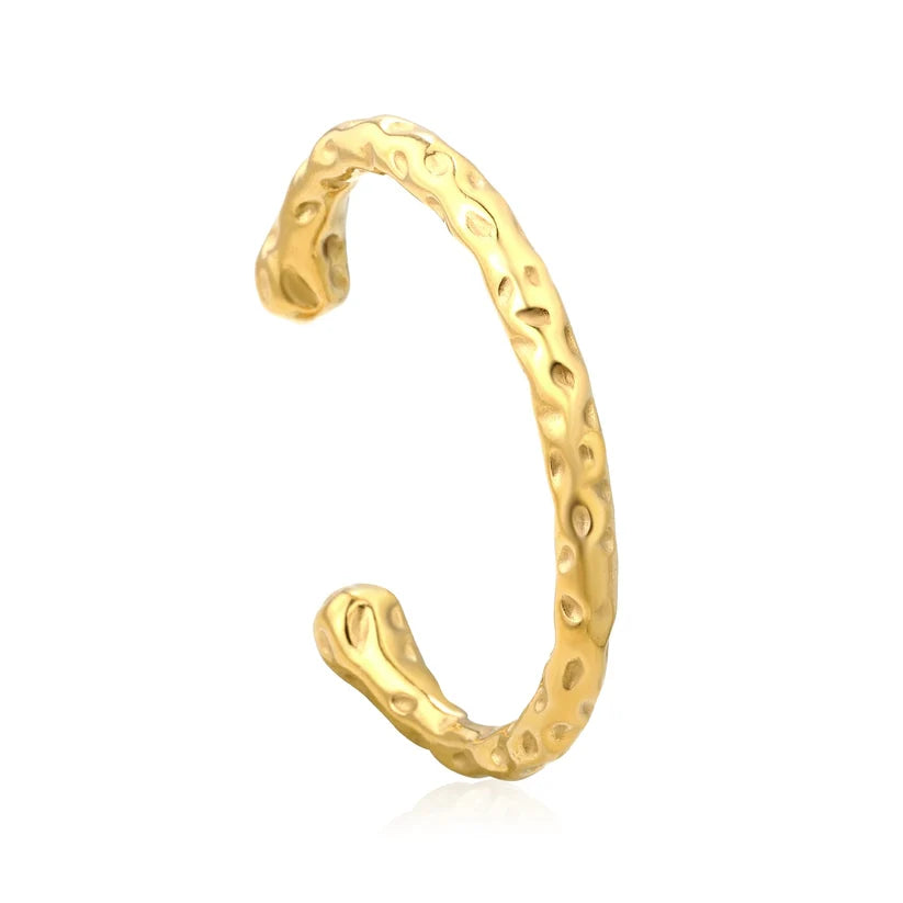 Adult Hammered Gold-Plated teardrop Bangle