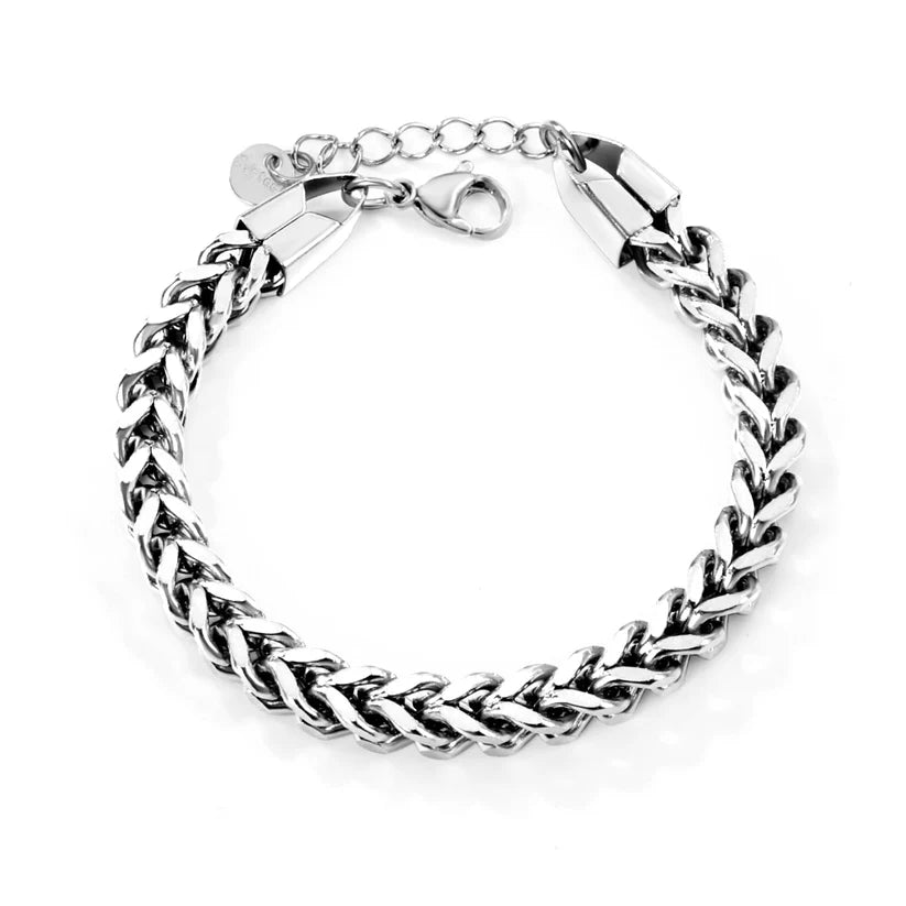 Adult Stainless Steel Chain Round End Bracelet