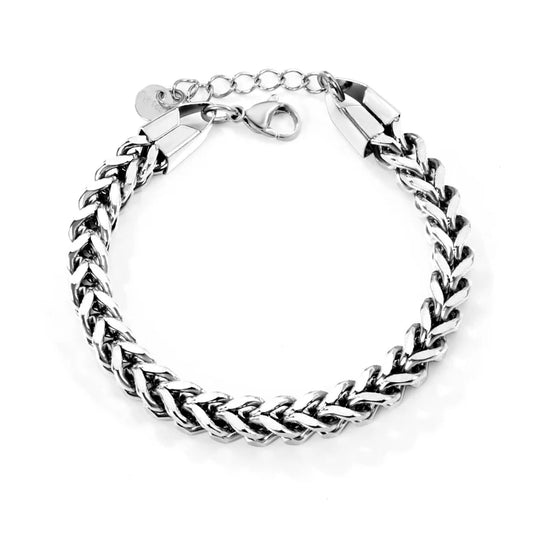 Adult Stainless Steel Chain Round End Bracelet