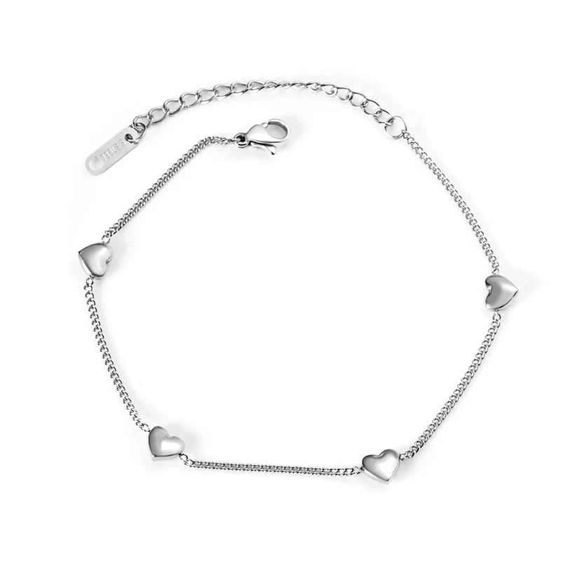 Adult 4 Heart Accessory Stainless Steel Bracelet