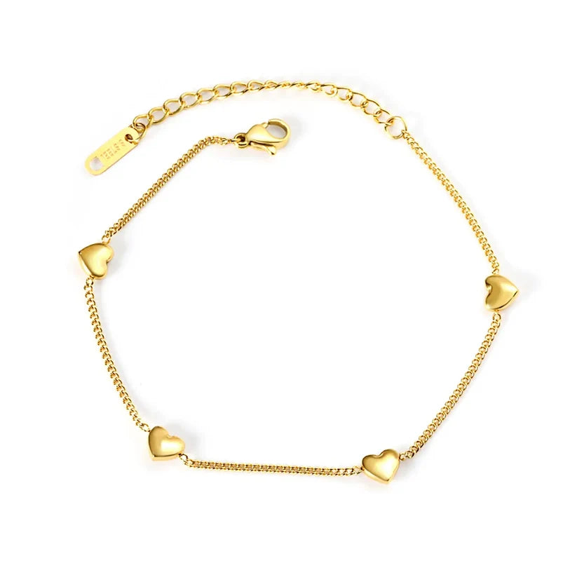 Adult 4 Heart Gold-Plated Accessory Bracelet