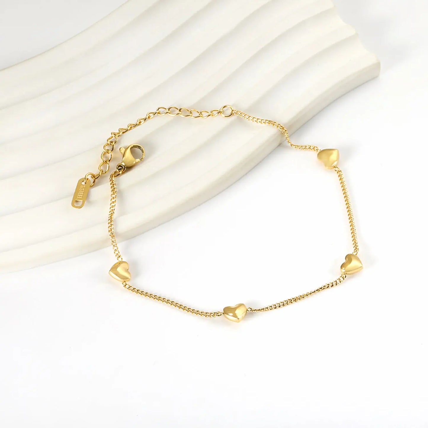 Adult 4 Heart Gold-Plated Accessory Bracelet