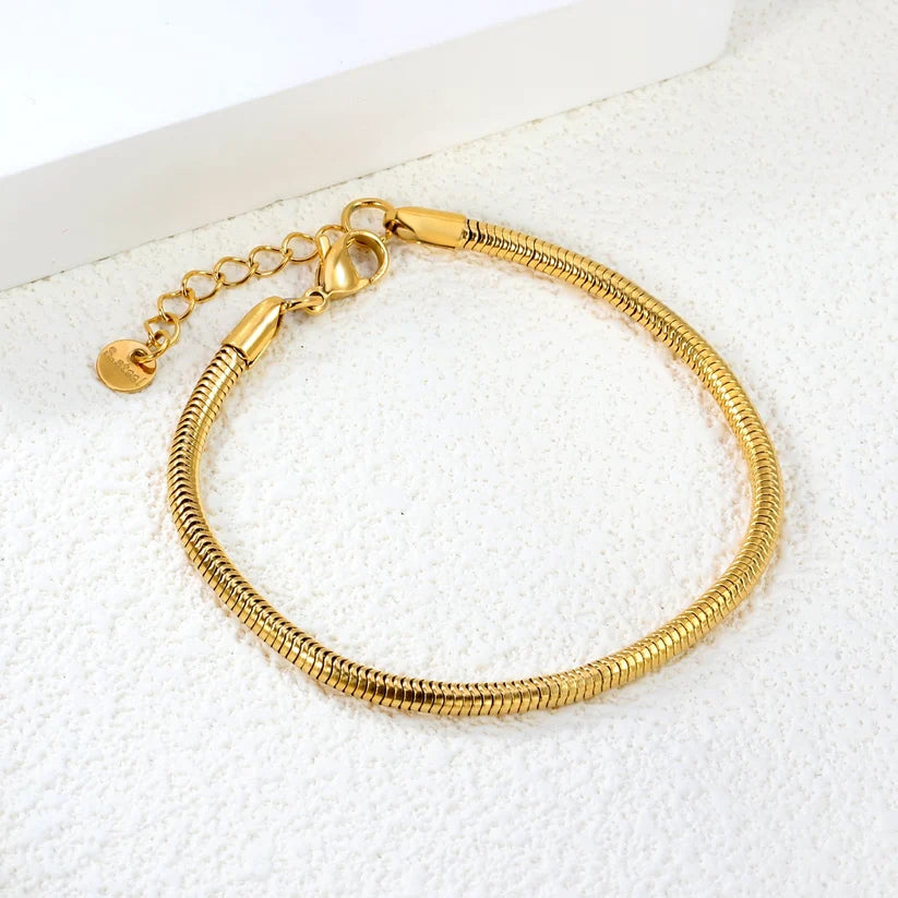 Adult Snake Bone Chain Gold-Plated  Bracelet