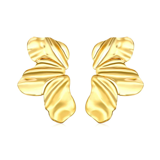Adult Tri-Blade Gold-Plated Stud Earrings