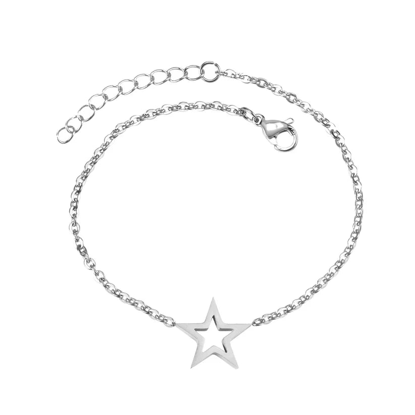 Adult Stainless Steel Pentagram Pendant Bracelet