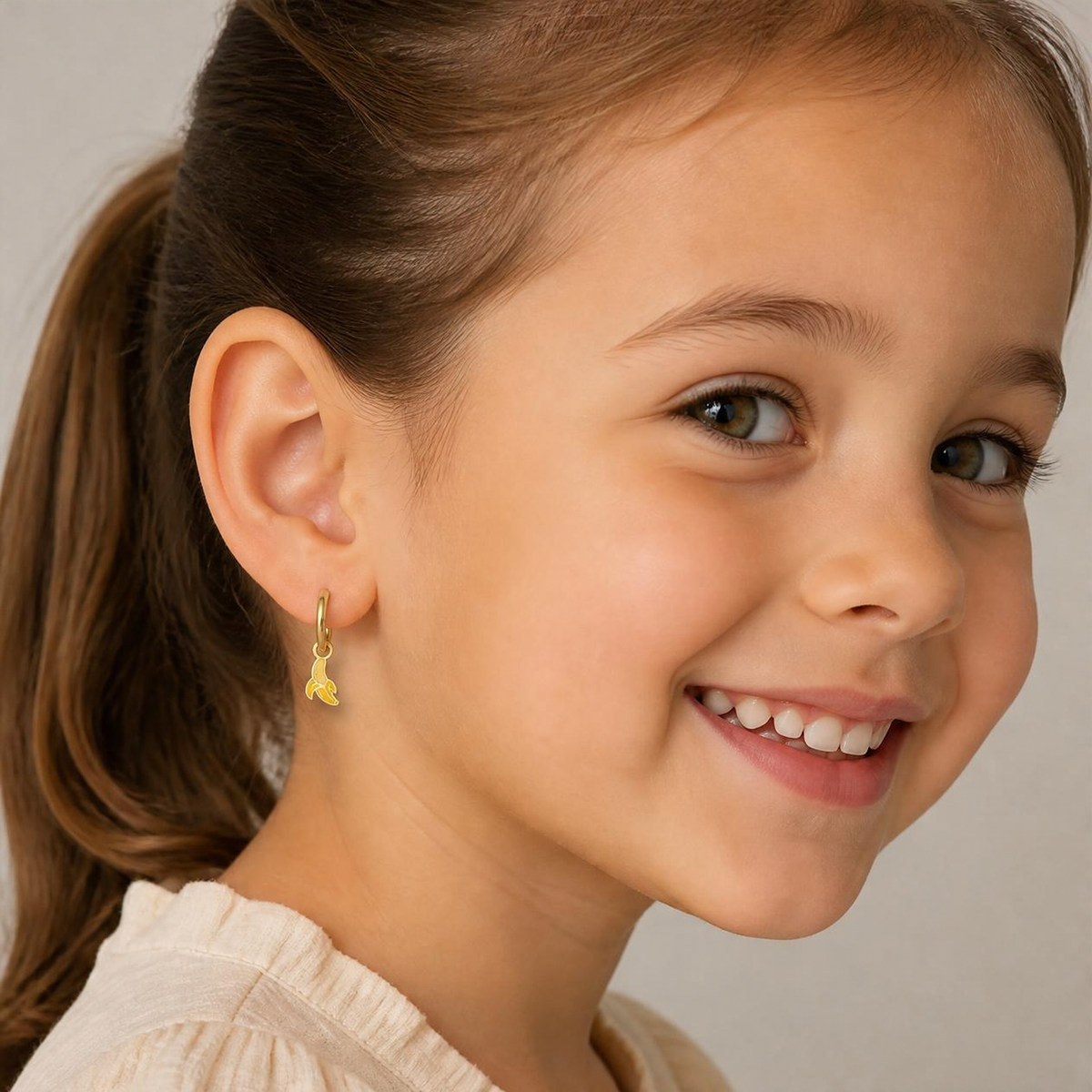 Gold-Plated Stainless Steel Banana Hoop Earrings