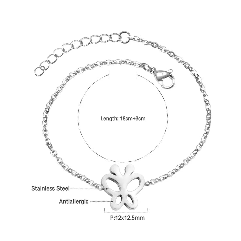 Adult Butterfly Stainless Steel Bracelet