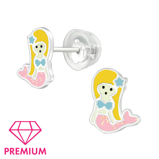 925 Sterling Silver Mermaid Premium Earrings with Epoxy