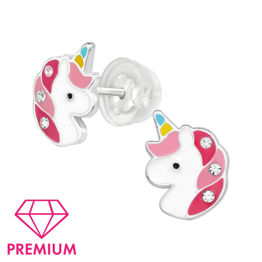 925 Sterling Silver Unicorn Premium Earrings with Epoxy