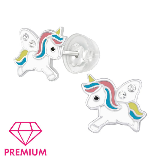 925 Sterling Silver Unicorn Premium Earrings with Epoxy