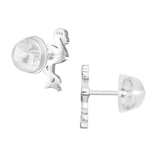 925 Sterling Silver Flamingo Premium Earrings with Epoxy