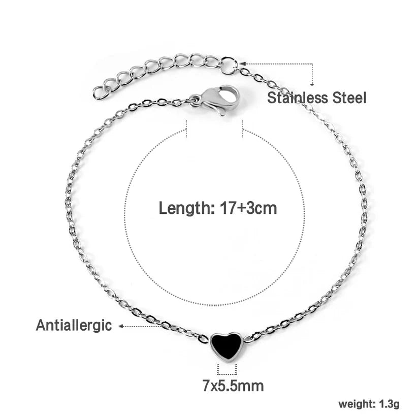 Adult Black Heart Accessory Bracelet