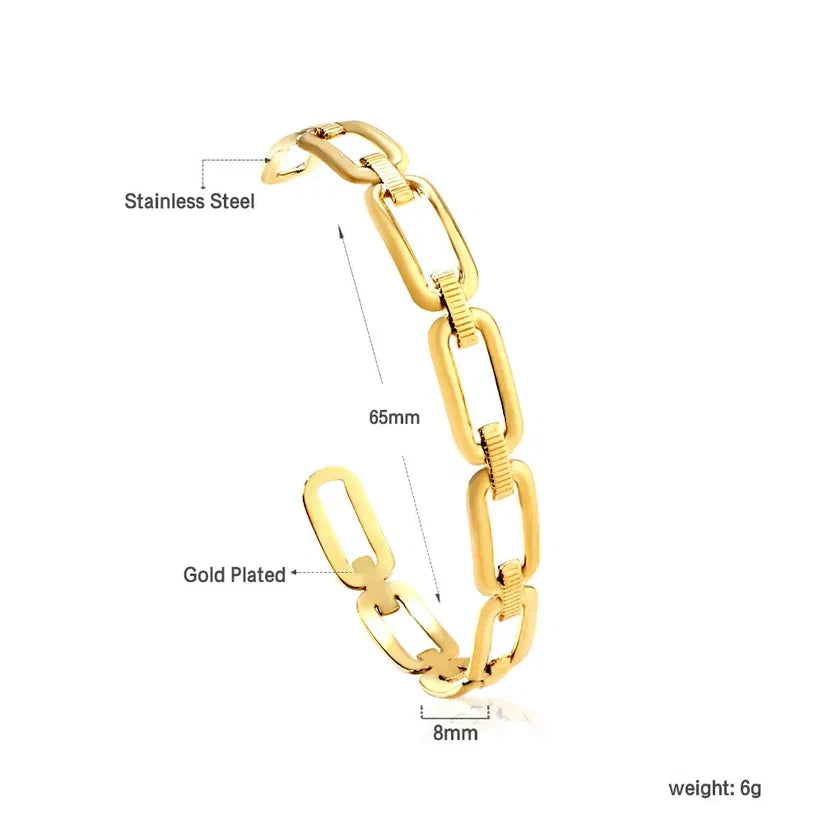 Chain Bangle With Hollow Opening