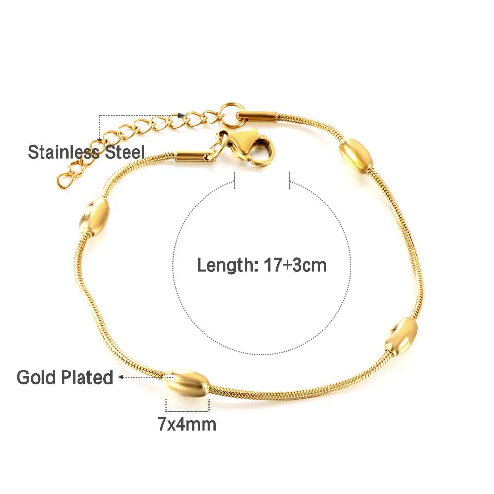 Adult Gold Plated 4 Oval Accessories Bracelet